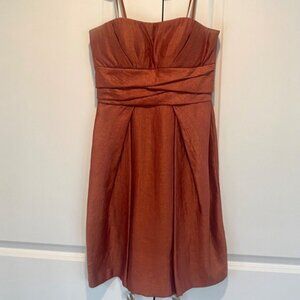 Max & Cleo Sleeveless Dress * Bronze * Size 6 * Rayon/Polyester/Nylon